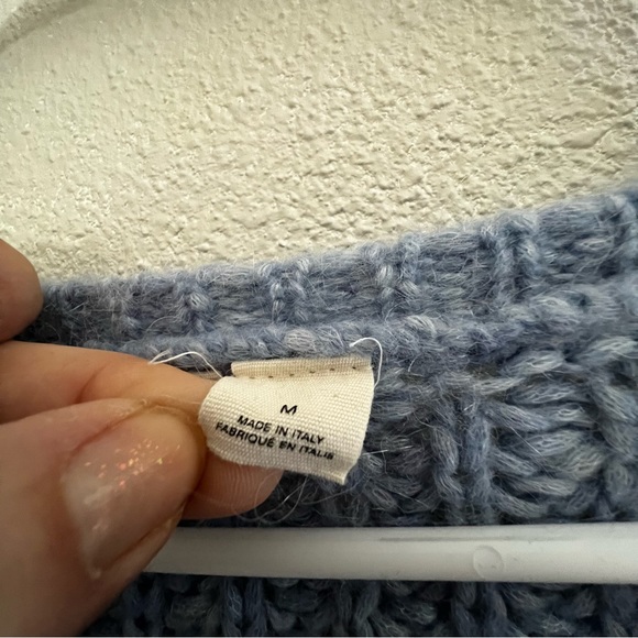 Moth Coastal Blue Knitted bell sleeve sweater size Medium wool blend - Picture 11 of 12